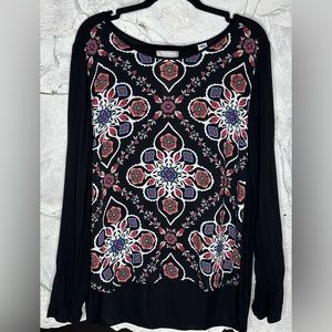 Old Navy | Women’s Floral Hi-Low Semi Sheer Long Sleeve Blouse, Size Large